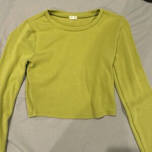 Garage Lime Green Long Sleeve Crop Top